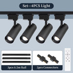 spots led modernes noir blanc télécommande dimmable ensembles complets rail