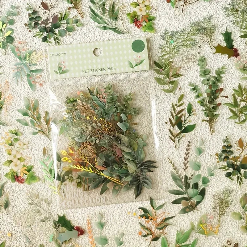 sticker floral scrapbooking nature deco fleur feuille papillon stickers vintage