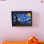 cadre mural classique peintures nuit étoilée mona lisa fleurs bateaux