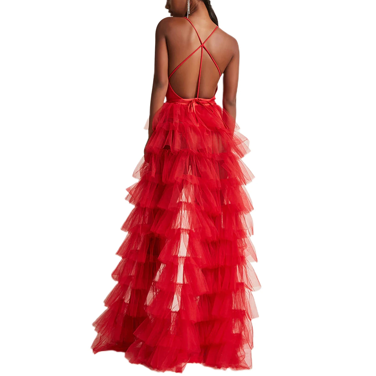 jupe longue noire élégante polyester motif franges fixations soirée cocktail dîner mariage