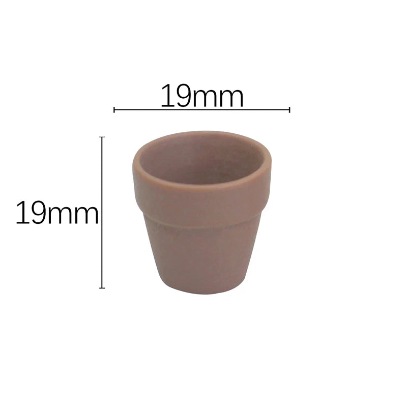 pots fleurs miniatures résine couleurs variées moderne minimaliste jardinage accessoires maison poupée éléments