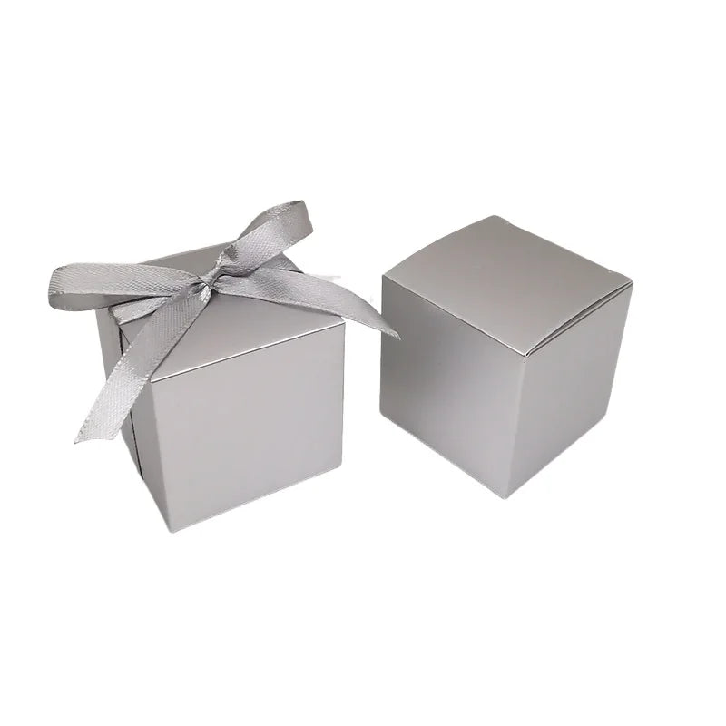 boîtes cadeaux or argent rose brillantes mariage anniversaire moderne élégantes ruban pack 10pcs 30pcs