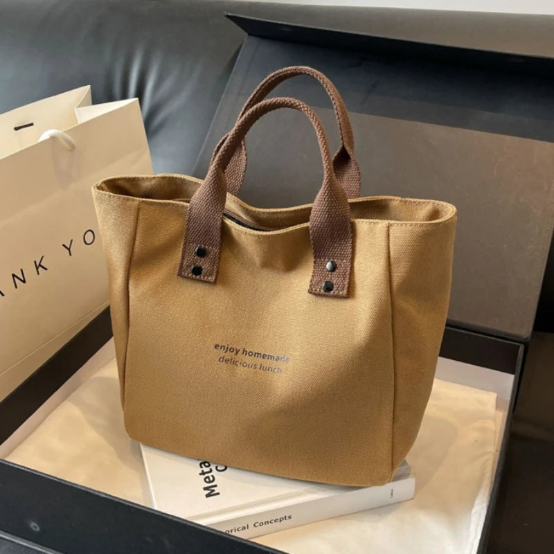 sac main femme noir beige polyester toile détachable moderne casual
