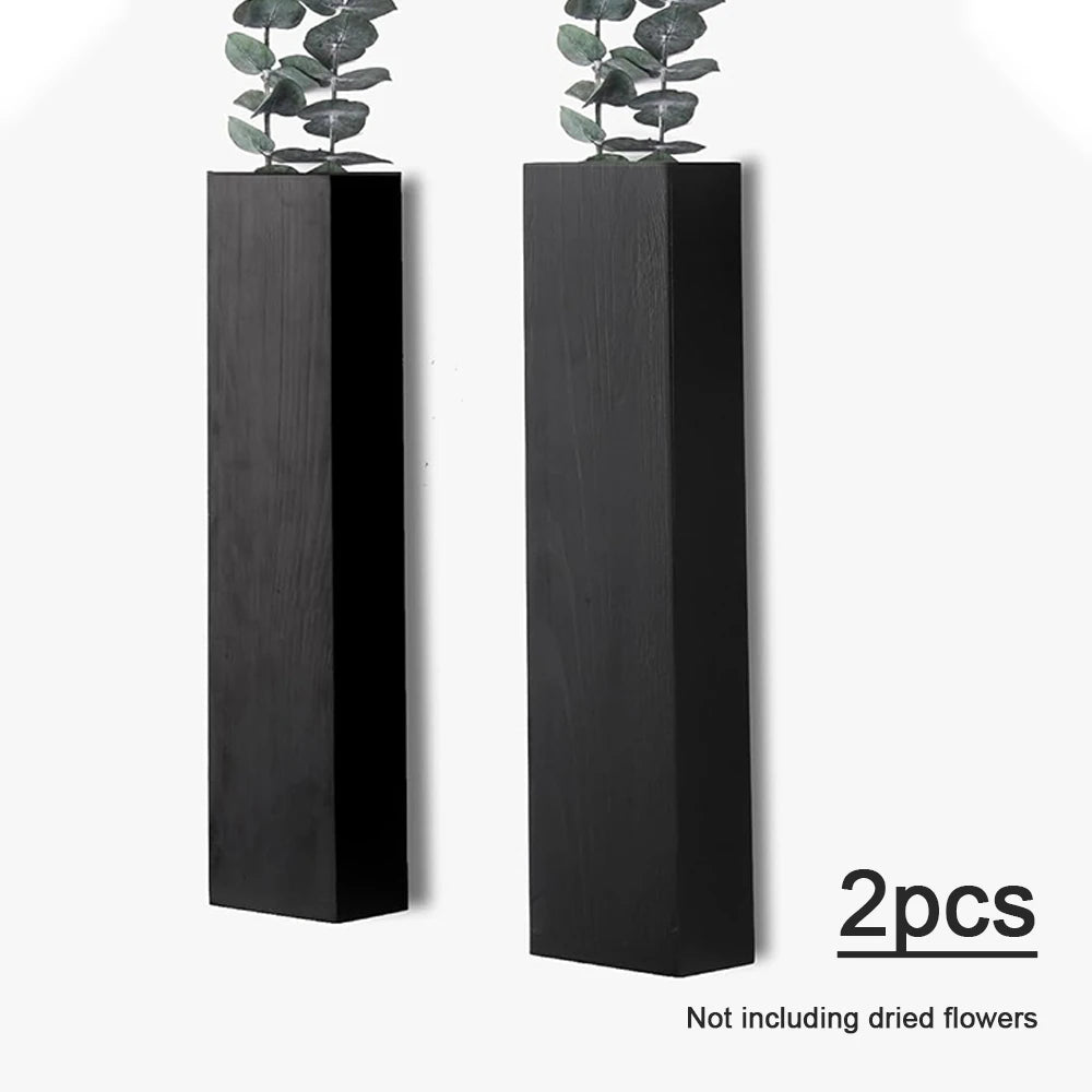 planteurs murals bois noirs modernes plantes intérieur extérieur minimaliste