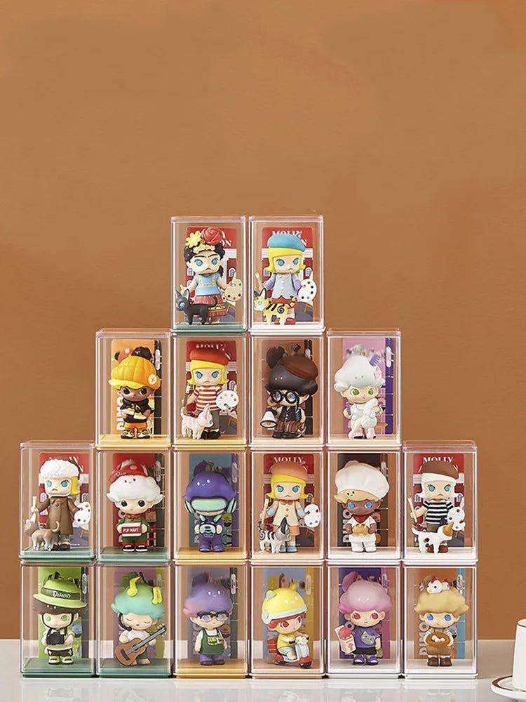 Boîte de rangement colorée pour collection Pop Mart