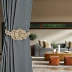 anneaux rideau tressés chanvre gris beige aimants facile utiliser décoration moderne rustique