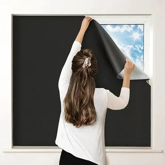 rideau occultant noir adhésif 150x300cm opaque moderne maison