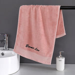 serviettes bambou rapide absorption blanc rose bleu noir écriture brodée texture douce classiqueUsageId:123