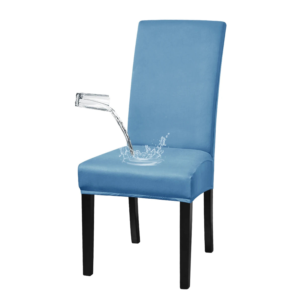 housse chaise moderne élasthanne polyester waterproof noir élastique transformation chaise ancienne neuve