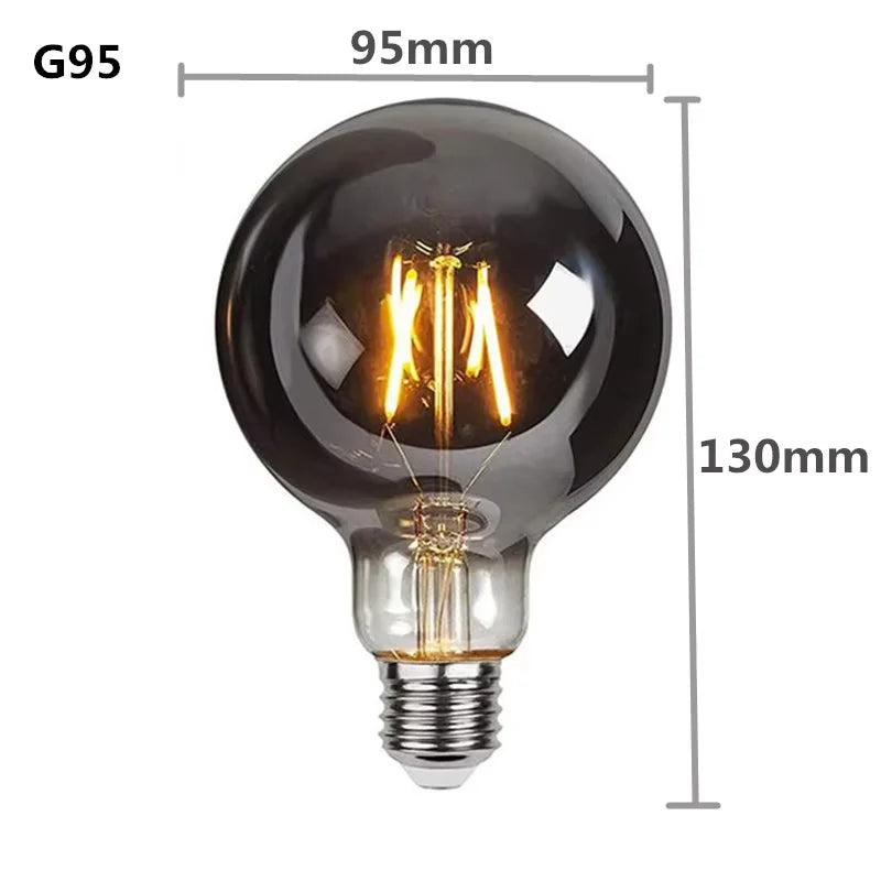 ampoules led décoratives vintage vis e27 spirale dorée noir 2700k 4w 8w 220v
