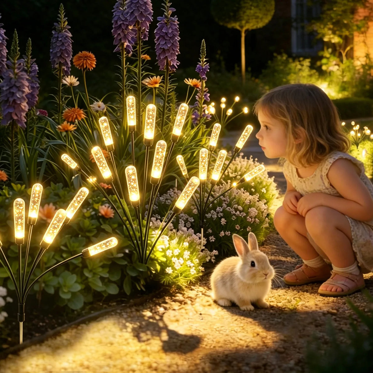 lumière solaire led roseau moderne vert jaune jardin extérieur piquet ip68