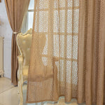 rideau polyester opaque classique beige clair foncé motif géométrique fenêtre plateextérieur haute qualité farmhouse