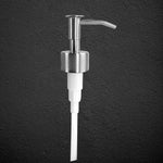 distributeur savon liquide argenté moderne sans fil sans cable lisse opaque bouton poussoir tube