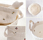 panier rangement enfantin ours mignon quilté sac stockage jouets écologique poignées amovibles