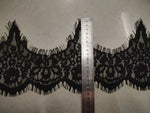 dentelle fleurs franges broderie fine blanc opaque 18cm largeur écolo tissu maille decoration