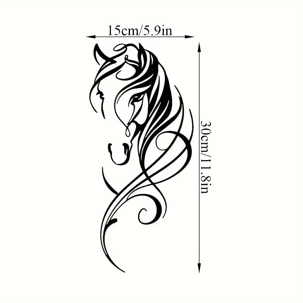 sticker mural cheval stylisé graphique moderne adhésif noir opaque décoration mur chambre salon erotique