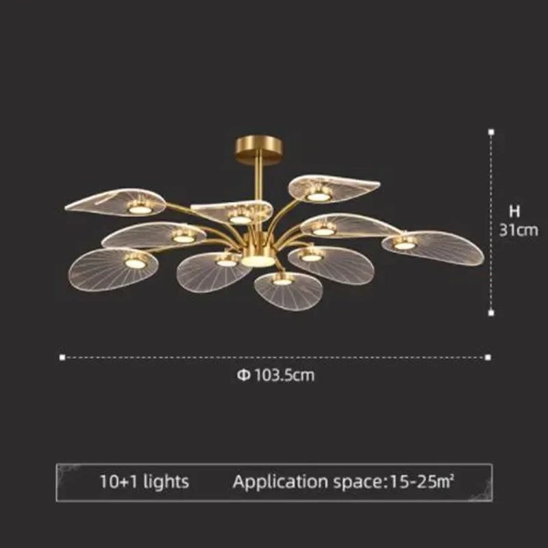 chandelier moderne suspension or blanc abat jour translucides ampoules led 10 lumièresversible