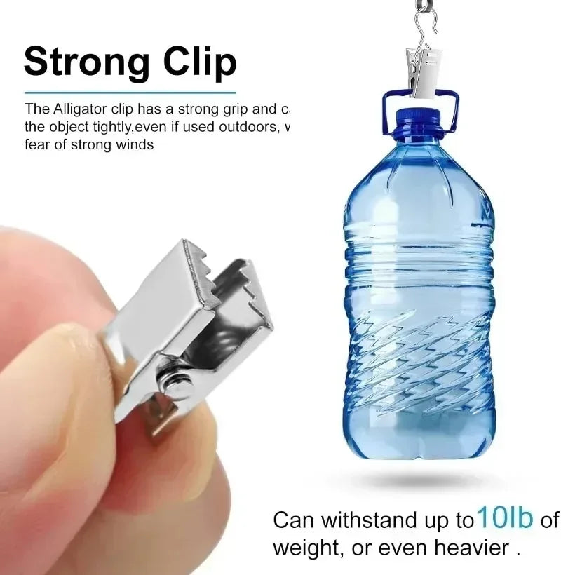 pinces alligator argentées clips métalliques robustes rideaux 100 pièces