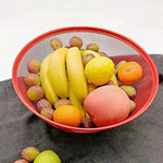 panier corbeille fruits maille métal moderne respectueux environnement noir vert rouge bleu gris poignée