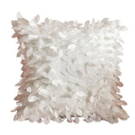 coussin décoratif moderne motif pétales blanc 42cm 42cm salon lit