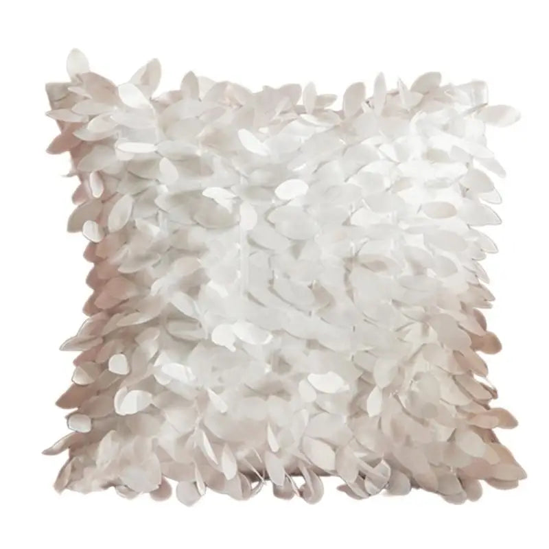 coussin décoratif moderne motif pétales blanc 42cm 42cm salon lit