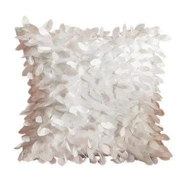 coussin décoratif moderne motif pétales blanc 42cm 42cm salon lit