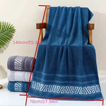serviette bain polyester coton rapide absorption rayures horizontales bleu marine grisclair grisfoncé moderne salledebain