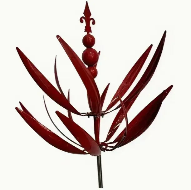 décorations jardin métal rouge blanc violet doré bleu moderne translucides motifs floraux tringle métallique