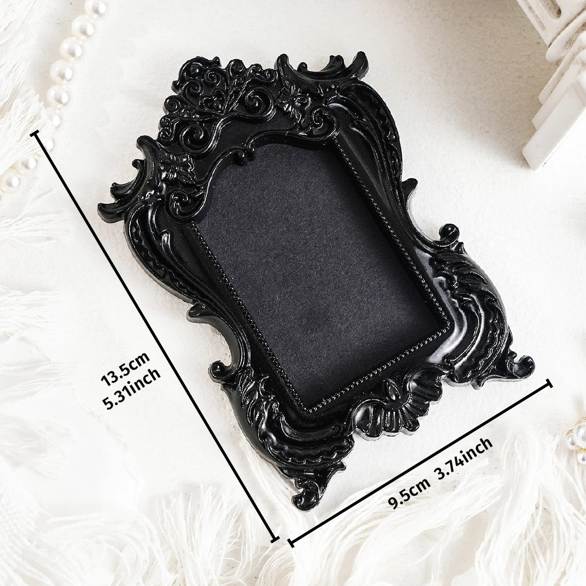 cadre decoratif noir baroque resine mural classique ornements decor maison tridimensionnel moderne
