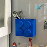 boîtes rangement magnétiques murales couleurs jaune vert bleu rouge moderne ludique cercles brique lego