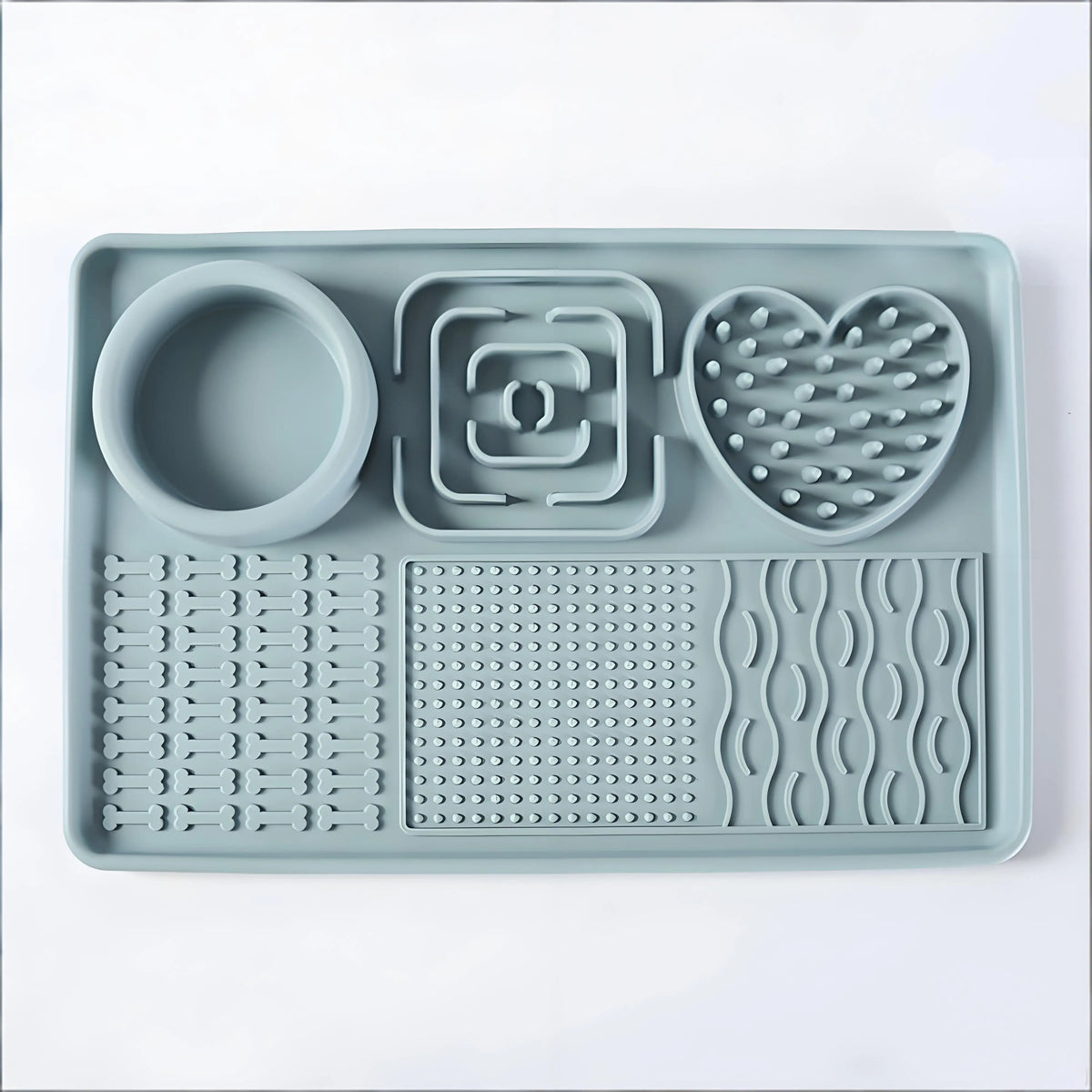 assiette chien moderne assortiment motifs vert pastel gris rose imperméable silicone