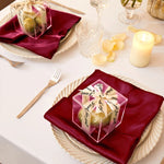 serviettes table rouge bordeaux satinées classiques 48x48cm décoration mariage noël restaurant
