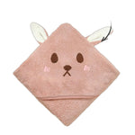 serviette bain bébé motif animaux ours éléphant chat doux décoration rose beige gris
