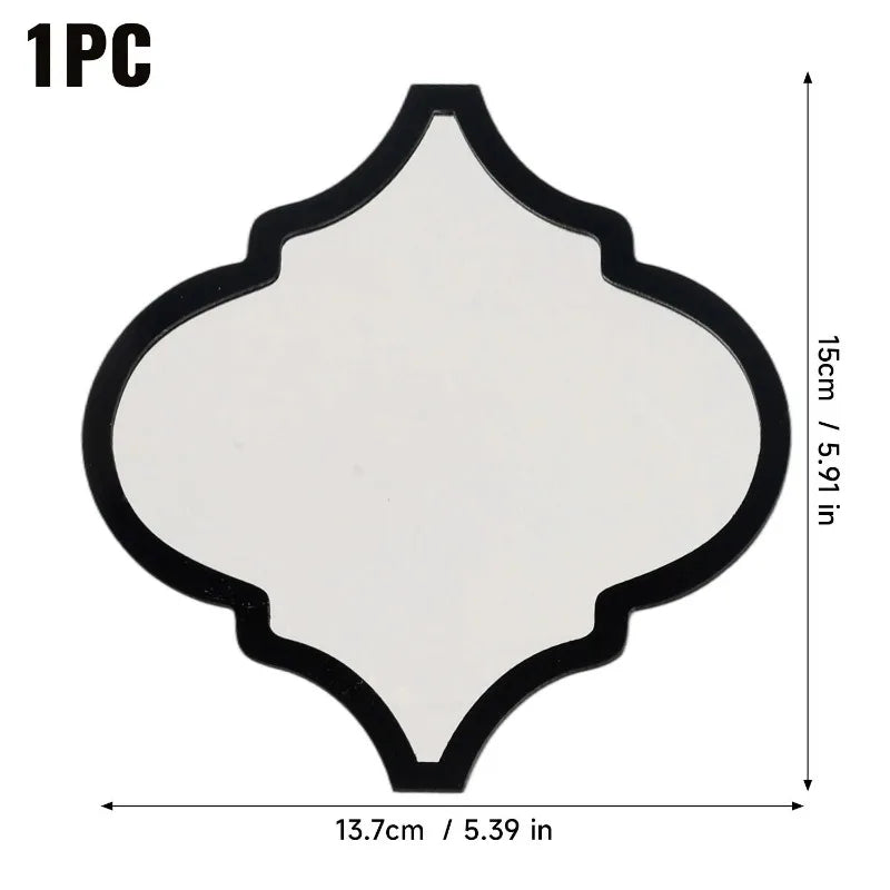 miroirs 3d adhésifs diamants géométriques moderne abstraits noir doré salon chambre