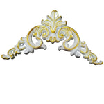 décoration murale coin blanc doré motifs floraux relief classique ornemental PVC stickers