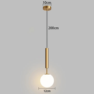 luminaire suspension moderne sphérique alliage doré blanc chambre salon minimaliste