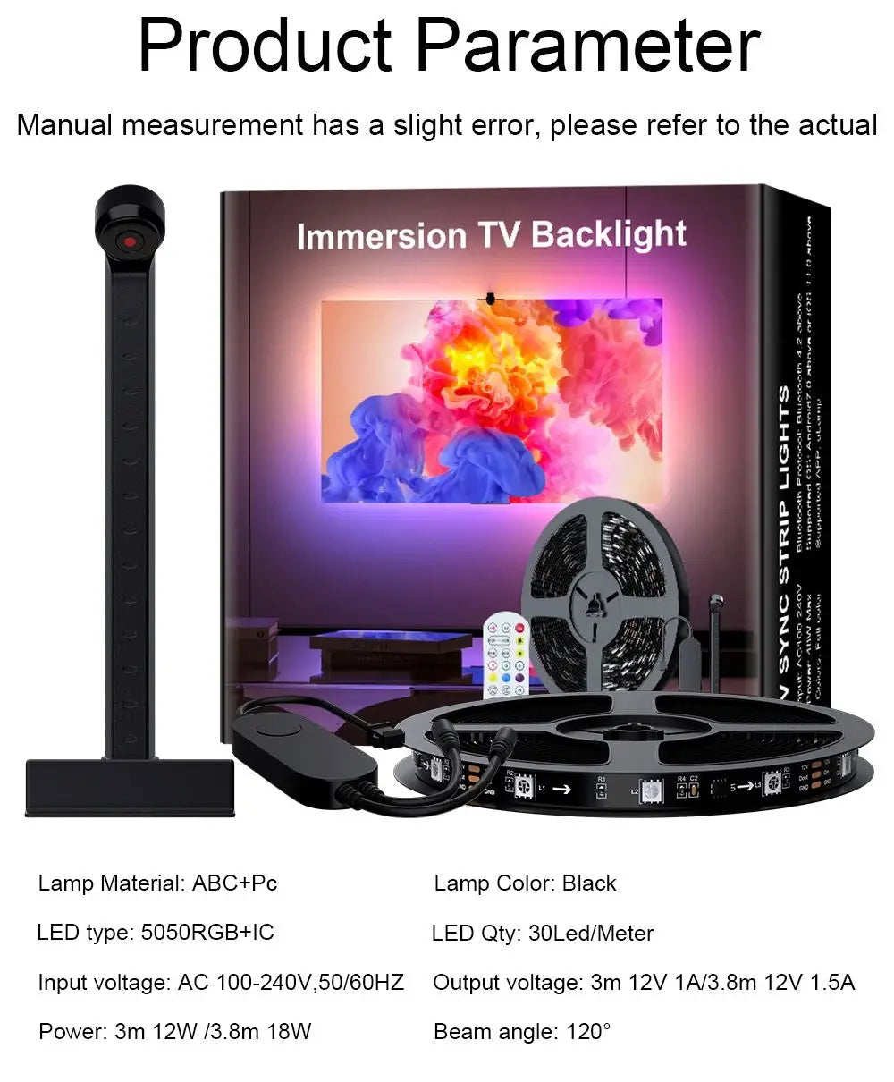 ruban led noir adhésif points lumineux moderne télécommande adaptateur secteur 3m 5m 6m 7m