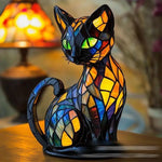 lampe posée chien multicolore mosaïque art deco résine opaque chambre salon