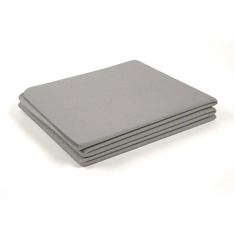 tapis yoga pliable gris ondulé texturé moderne 61x183cm antidérapant exercices physiques voyage