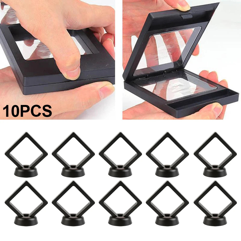 présentoir bijoux moderne transparent noir blanc support rotatif minimaliste 10 pièces