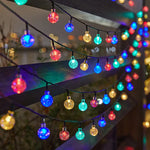 guirlande lumineuse solaire translucides blanc vert bleu jaune moderne clips patio noël