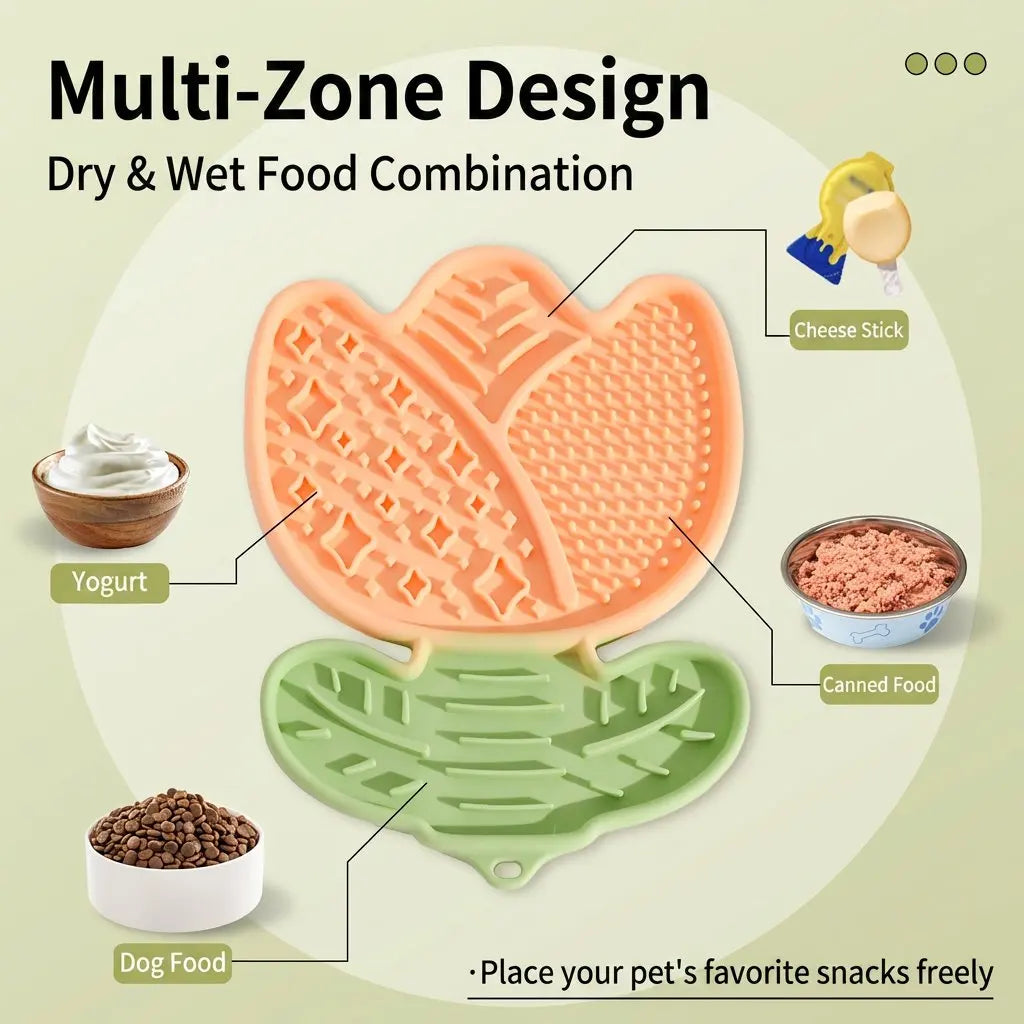 bol alimentaire animal moderne forme tulipe silicone antidéglutition antichoque