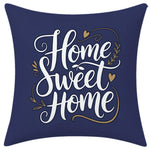 housse coussin bleu marine motif géométrique feuilles palmier sweet moderne minimaliste polyester
