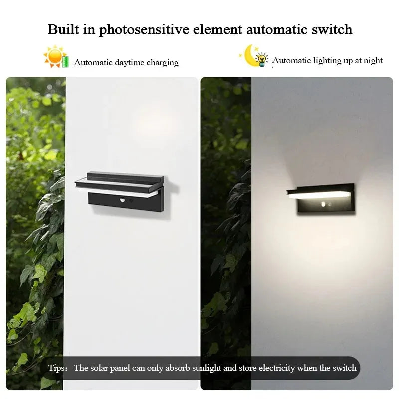 lampe murale led ip55 étanche vent pluie capteur mouvement noir contemporaineextérieur