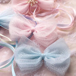 ruban décoratif pailleté bleu clair rose vert pastel translucide brillant 5mètres