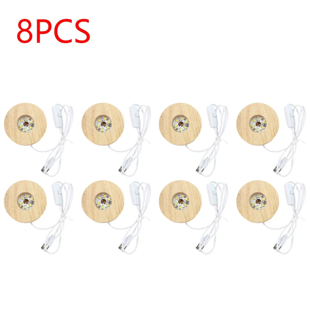 base lumineuse led bois naturel moderne câble usb interrupteur adhésif minimaliste chambre blanc