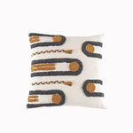 taies d'oreiller géométriques brodées modernes coton polyester blanc orange gris respectueux environnement opaques maison