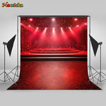 rideau scène rouge étoiles brillant clips anniversaire baby shower moderne glamour photo fondo vinyl