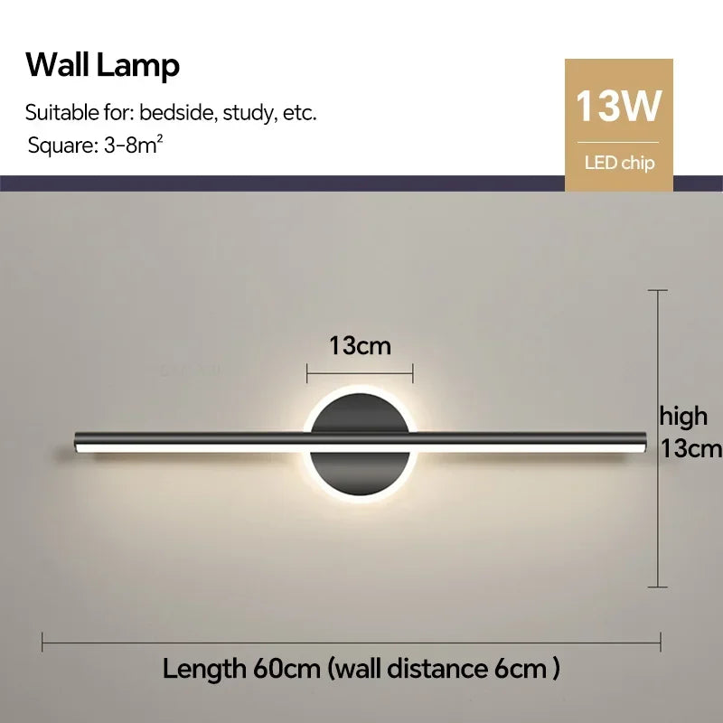 applique murale led moderne argentée dorée geometrique minimaliste chambre salon