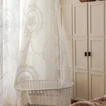 rideau transparent brodé fleurs classique polyester maison moderne blanc